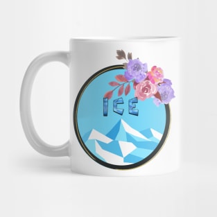 A flower-bprdered ice mountain Mug